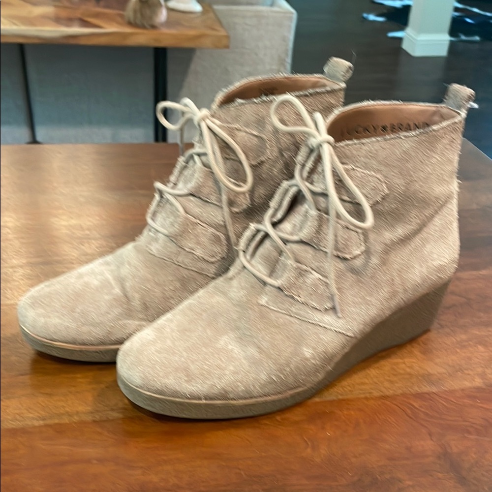Lucky Brand Women's Tan Wedge Ankle Boots